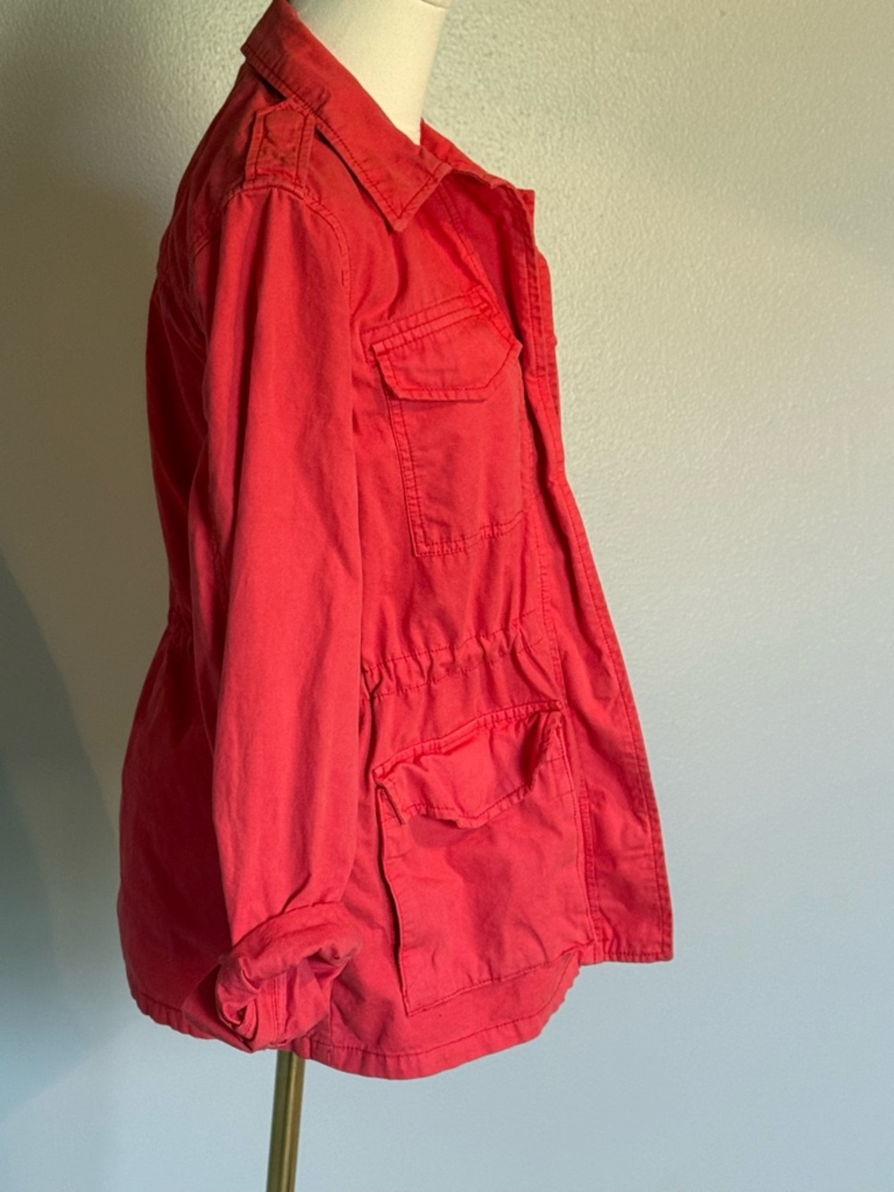 GAP Women's Coral-Red Utility Jacket - Picture 2 of 7